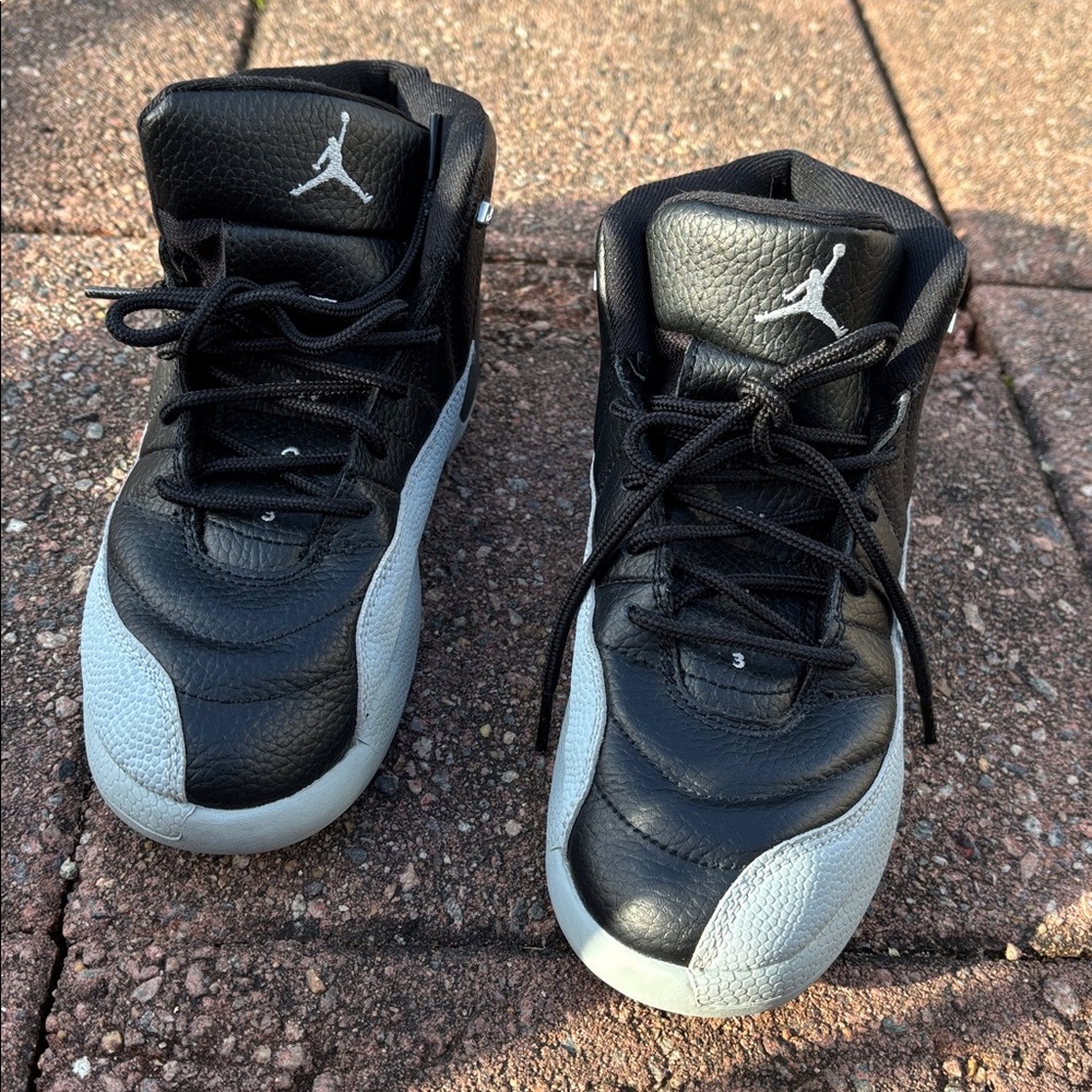 Jordan Air Sneakers In Black and Wolf Grey Size 3 Youth